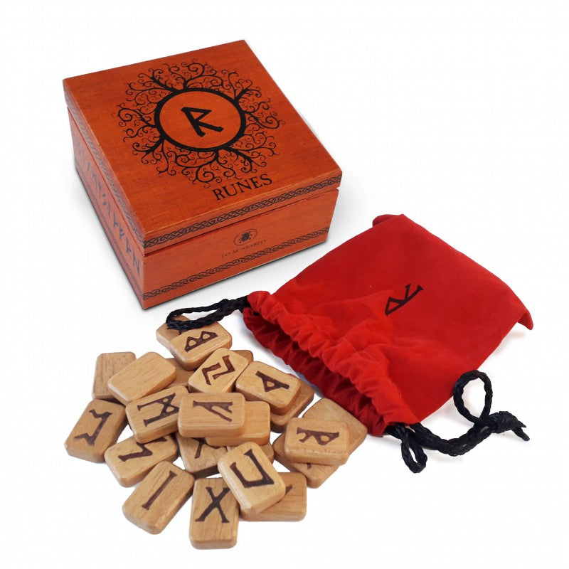 Precious Runes in Wooden Box