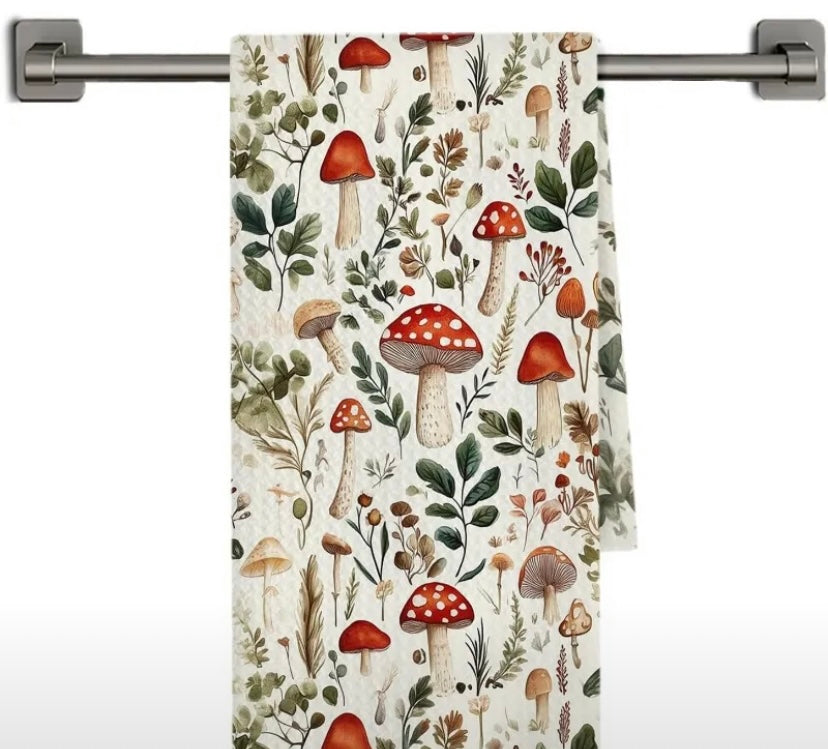 Mushroom and Wildflower Tea Towels