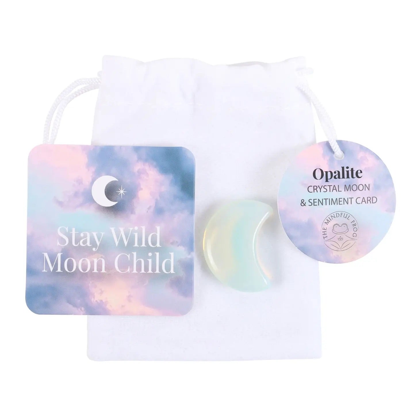 Stay Wild Moon Child Opalite Crystal Moon in a Bag