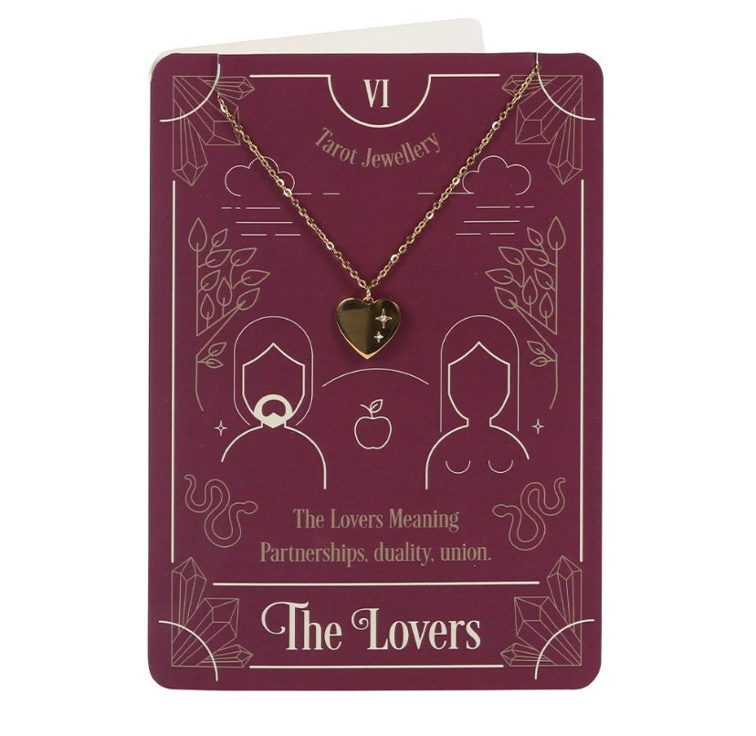 The Lovers Tarot Necklace On Greeting Card