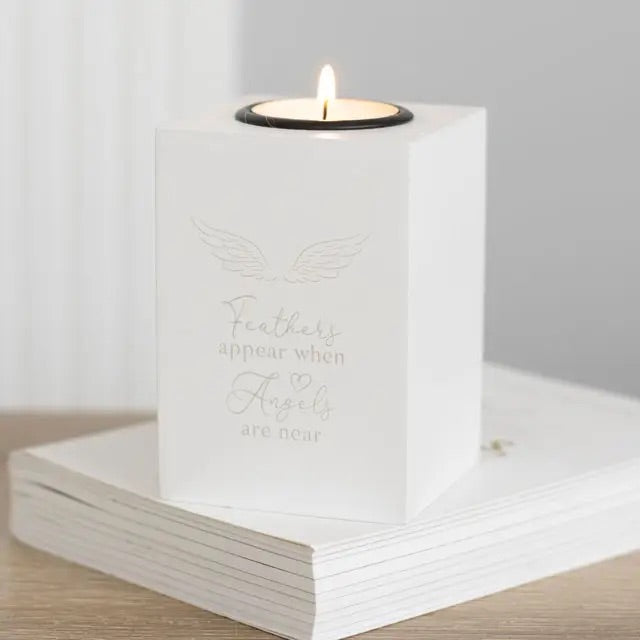 Feathers Appear Angel Wing Tea light Holder