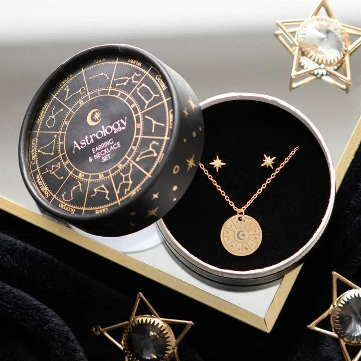 Astrology Wheel Earring & Necklace Set