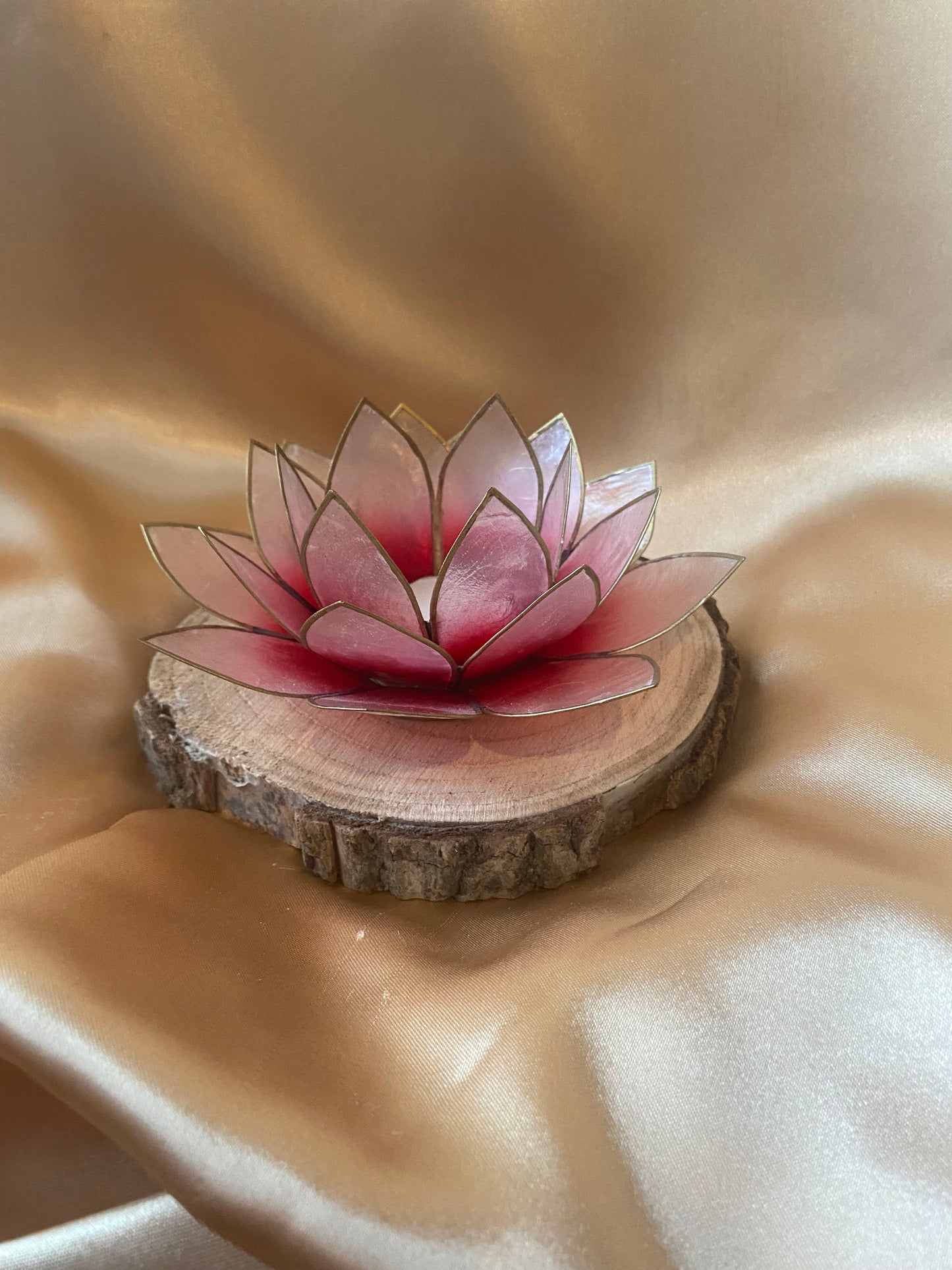 Red Lotus Flower Tea light Holder