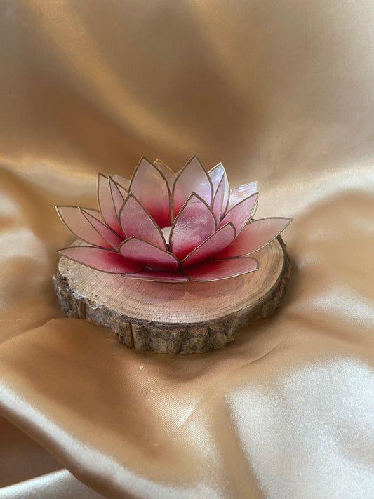 Red Lotus Flower Tea light Holder