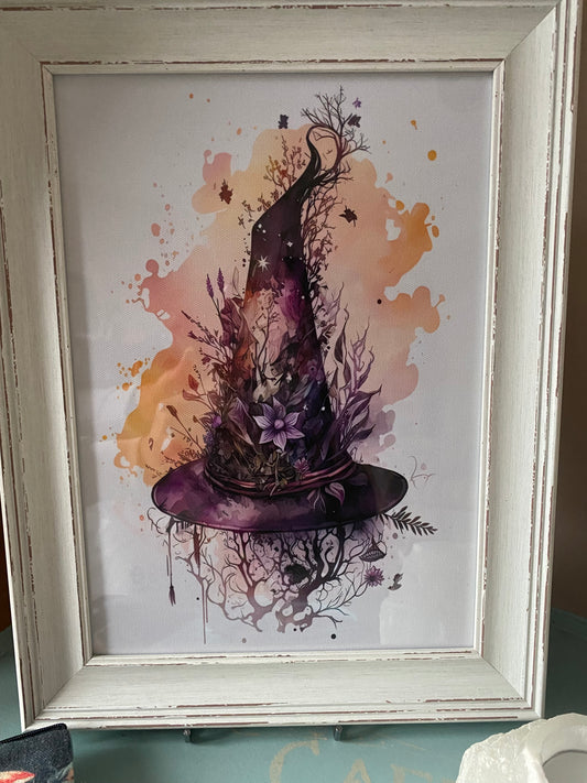 Framed Witches Hat Canvas