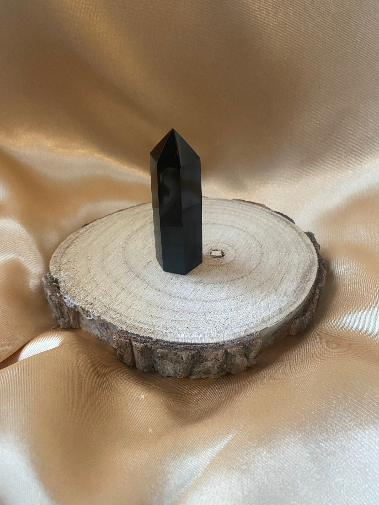 Black Obsidian Crystal Tower