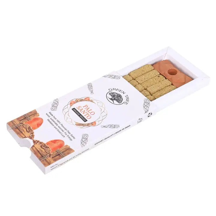 Green Tree Palo Santo Smudge Bricks with Holder