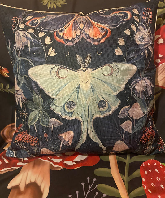 Moth & Mushrooms Cushion