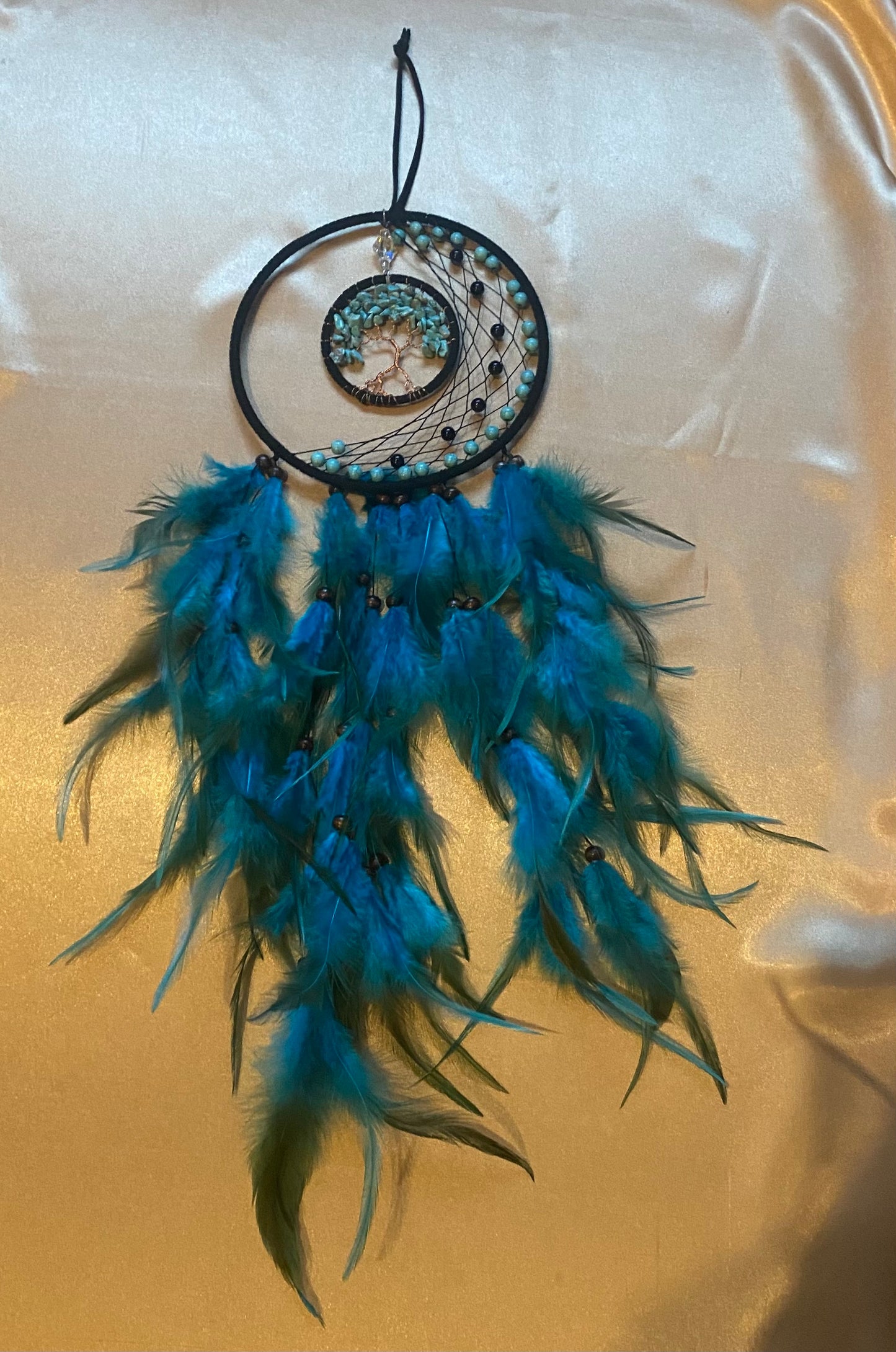 Blue Feather Tree of Life Dreamcatcher