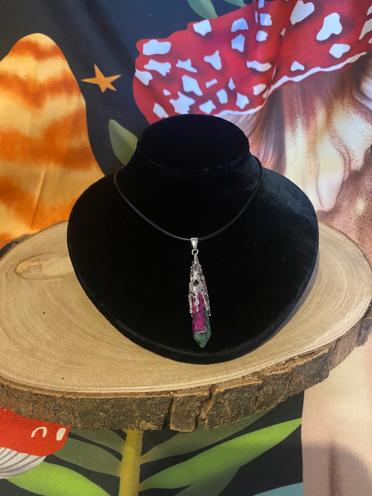 Epidote Crystal Pendulum Necklace