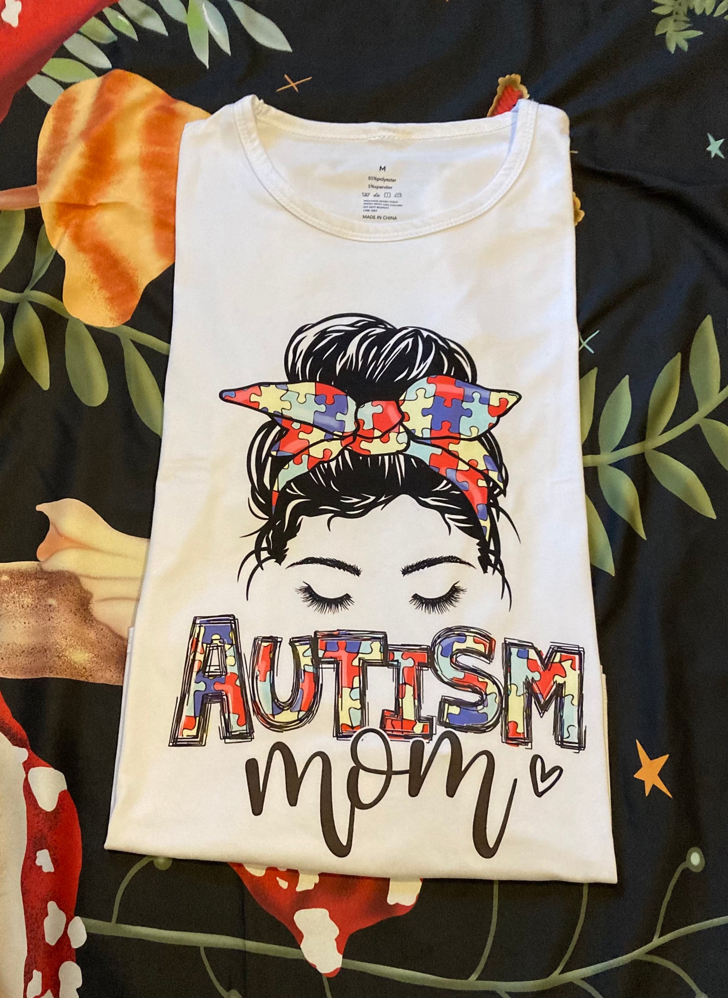 “Autism Mom” T~Shirt in White