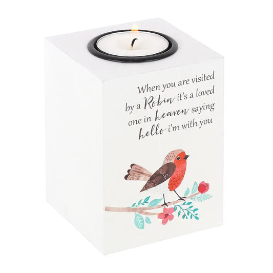 Visited By A Robin Tea light Holder