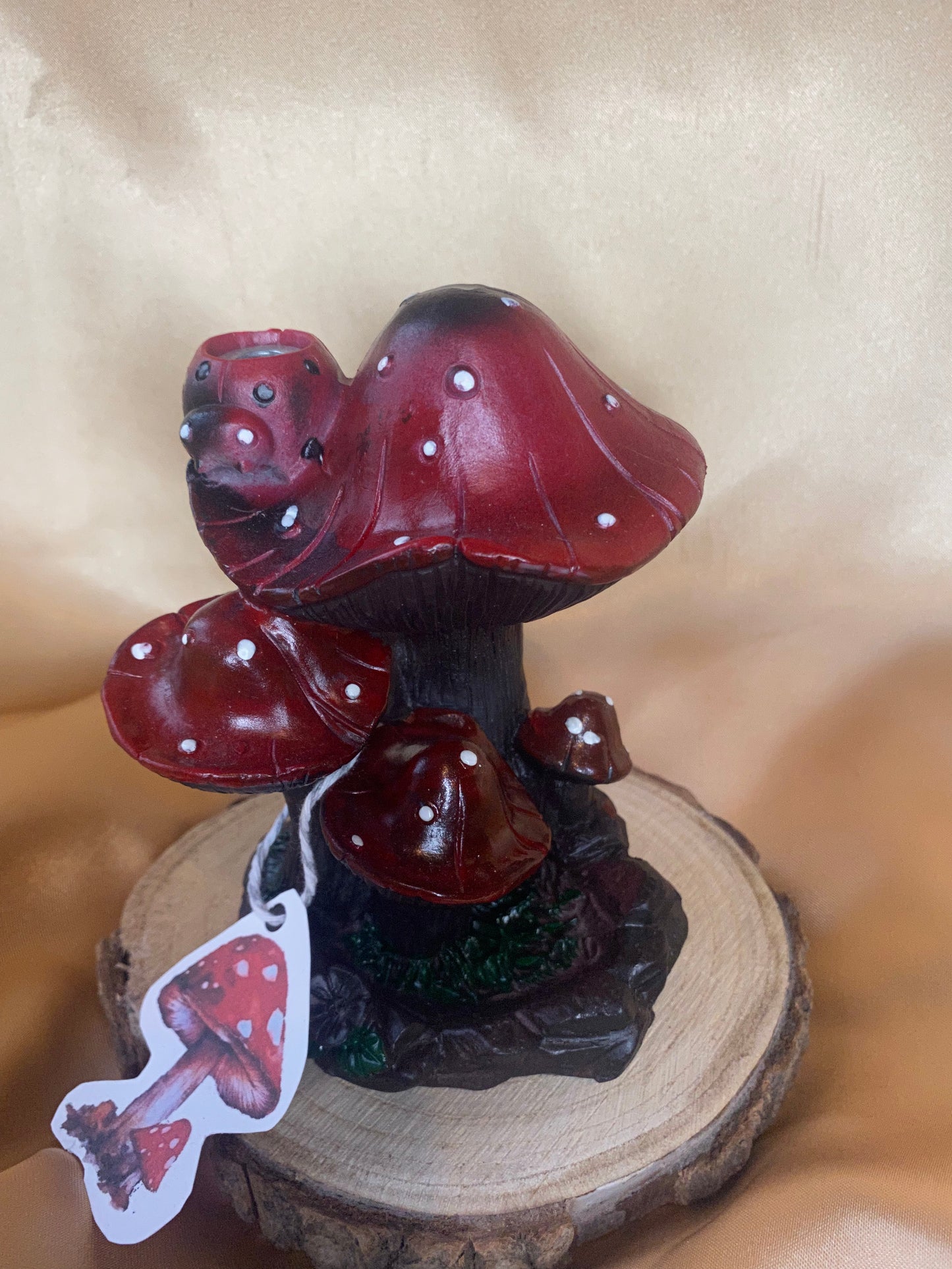 Red Mushroom Waterfall Incense cone holder